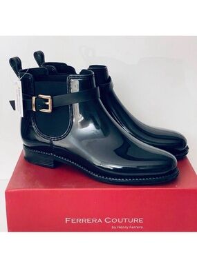 NWT Ferrera Couture 8 by Henry Ferrera Clarity Black Rain Marsala Booties Boots